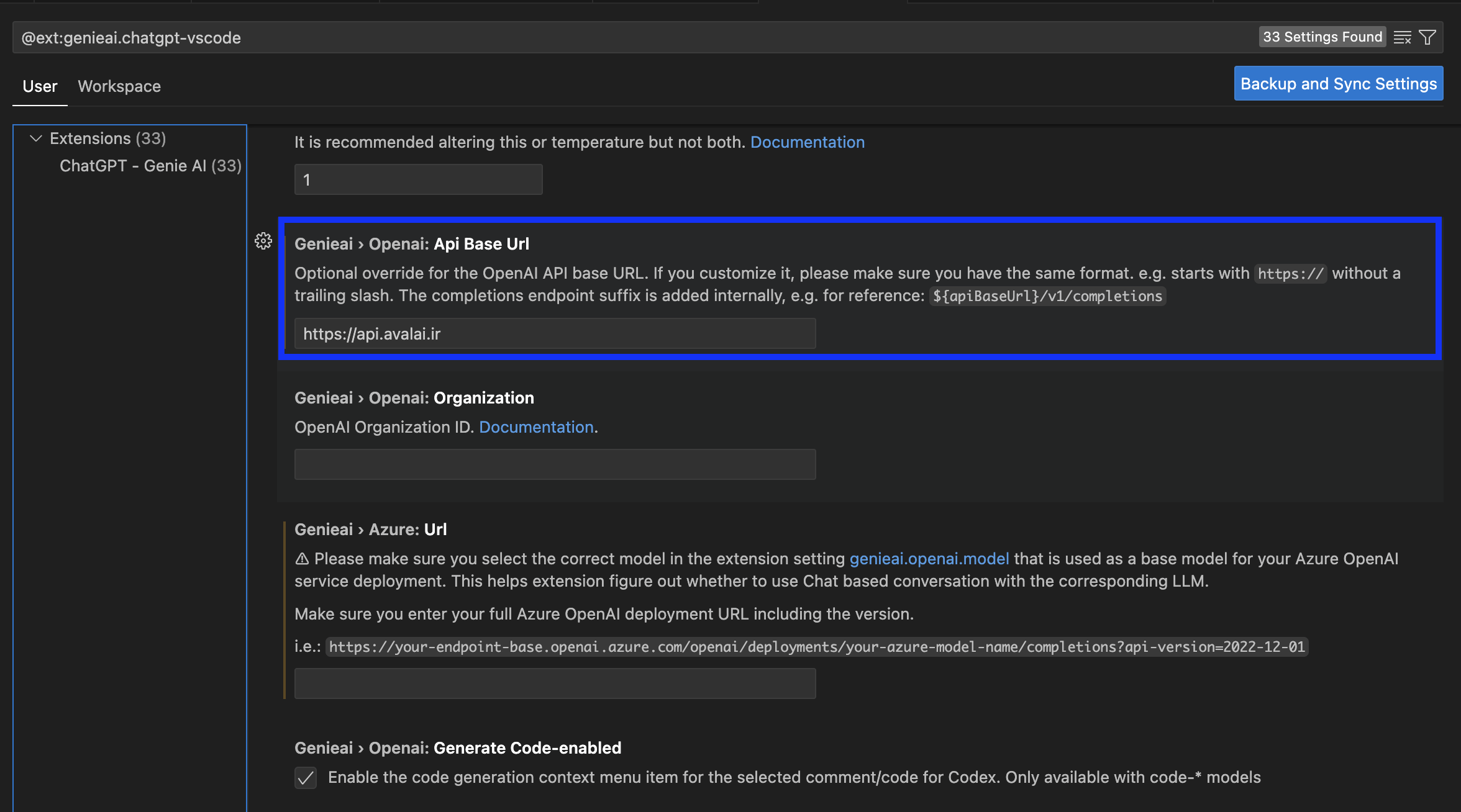  استفاده از API پلتفرم AvalAI در افزونه visual studio code (vscode)